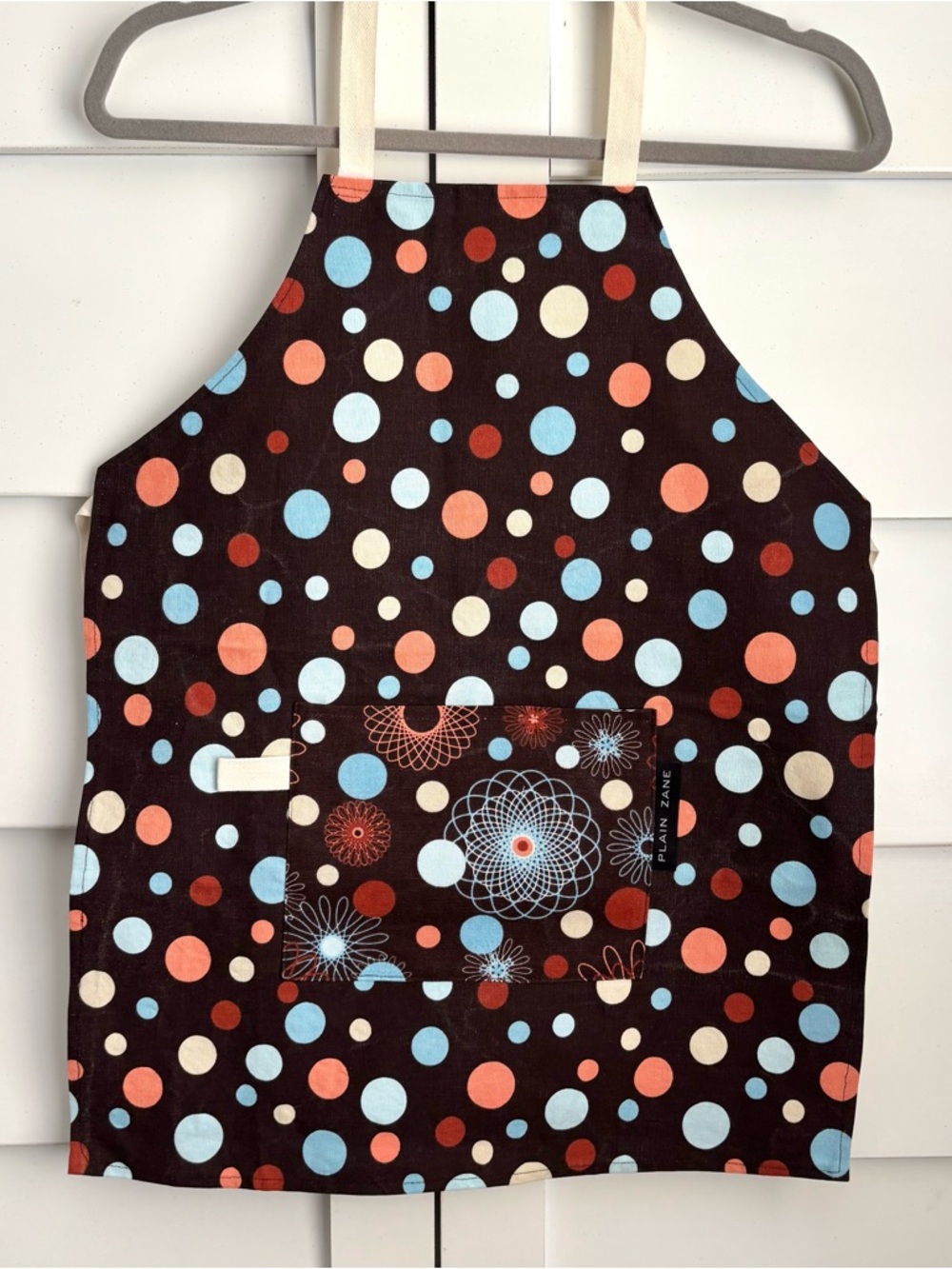 Vintage Retro Polka Dots Fabric Kids Cotton Apron